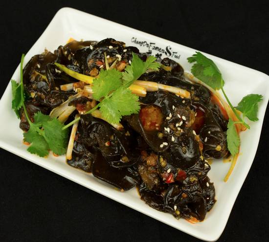 Black Wood Ear Mushroom w. Chopped Chili Pepper SERVED COLD — Chengdu Famous Food Philadelphia