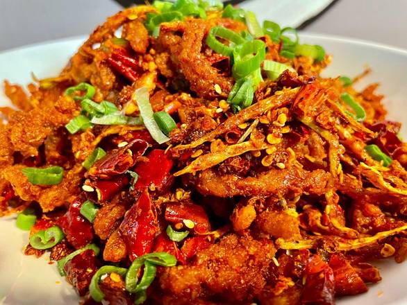 Dry Stir Fried Crispy Shredded Beef w. Chili Peppers — Chengdu Famous Food Philadelphia