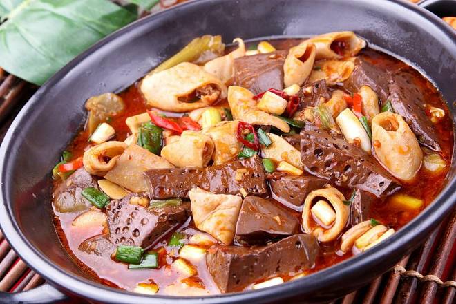 Pork Intestine Pot w. Duck Blood — Chengdu Famous Food Philadelphia