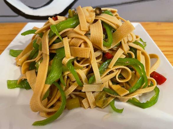 Tofu Sheets Stir Fried w. Long Hot Pepper — Chengdu Famous Food Philadelphia