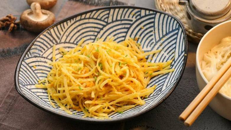 Shredded Potato Stir Fried w. Salted Egg Yolk — Chengdu Famous Food Philadelphia